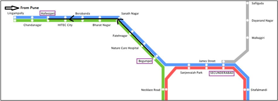 Hyderabad Local Train map