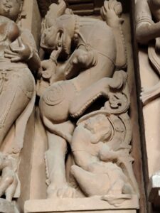 Shardula sculpture at Vishwanath Temple