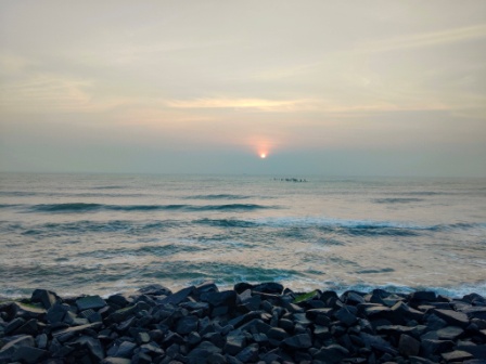 Sun rise over Bay of Bengal