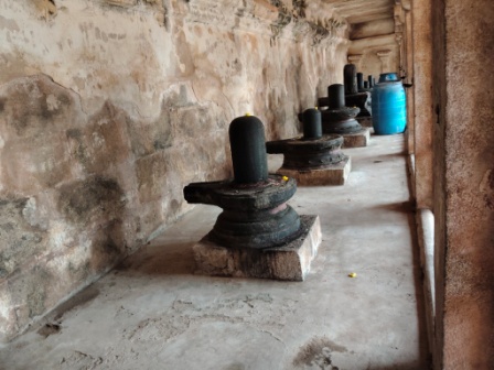Shivalingas along the periphery of the temple