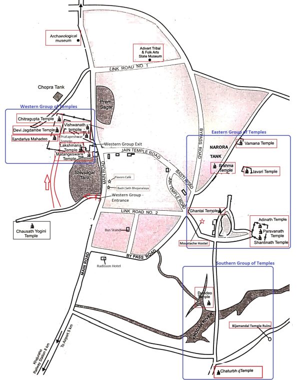 Khajuraho - Temple Map
